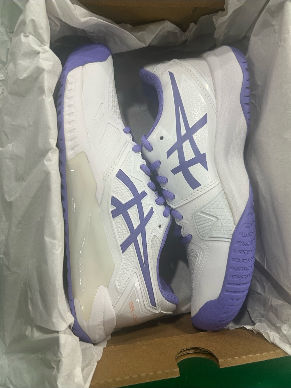 Asics White and Light Purple Women's Tennis Sneakers